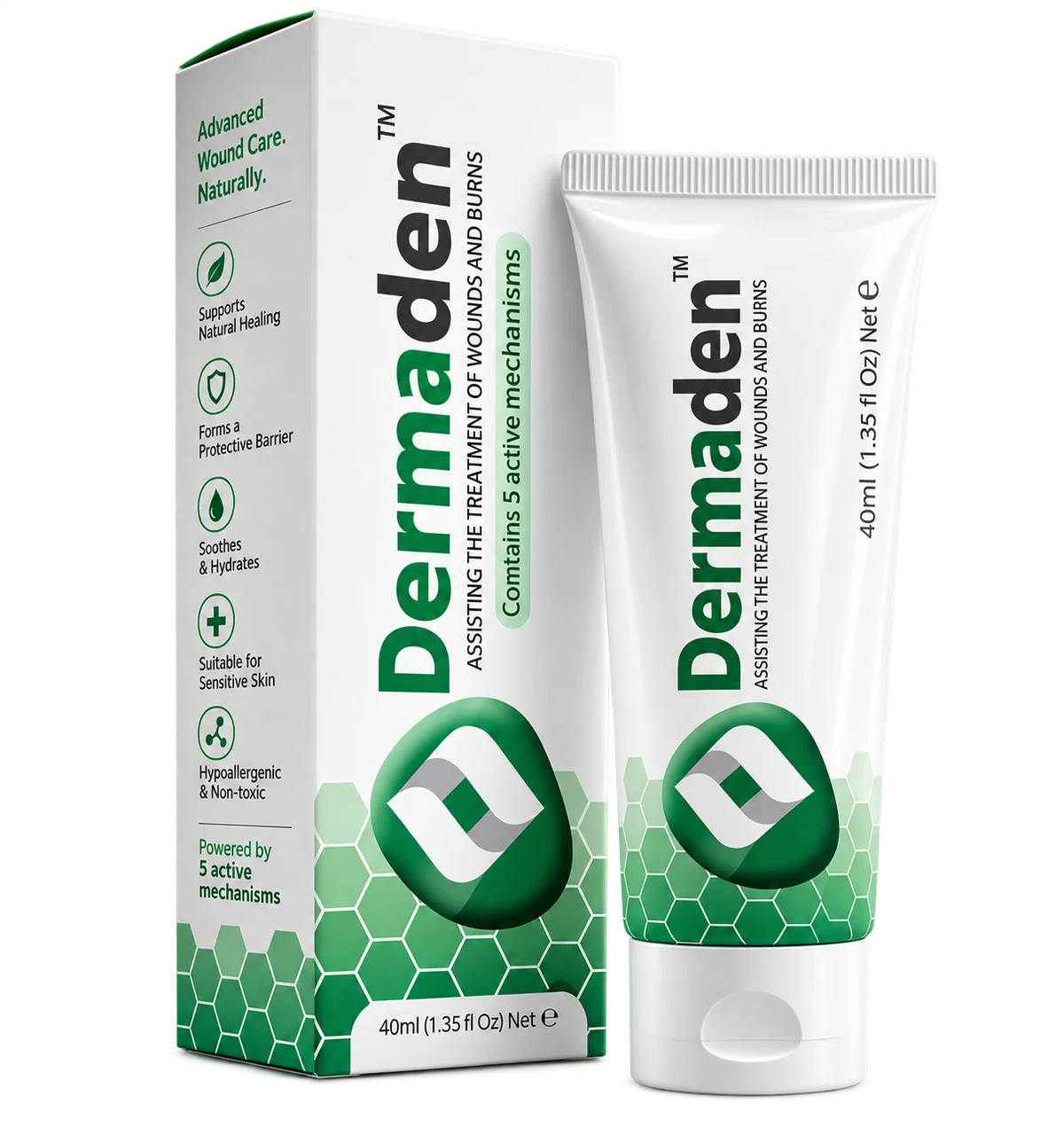 Dermaden Advanced Wound Care Cream box and tube